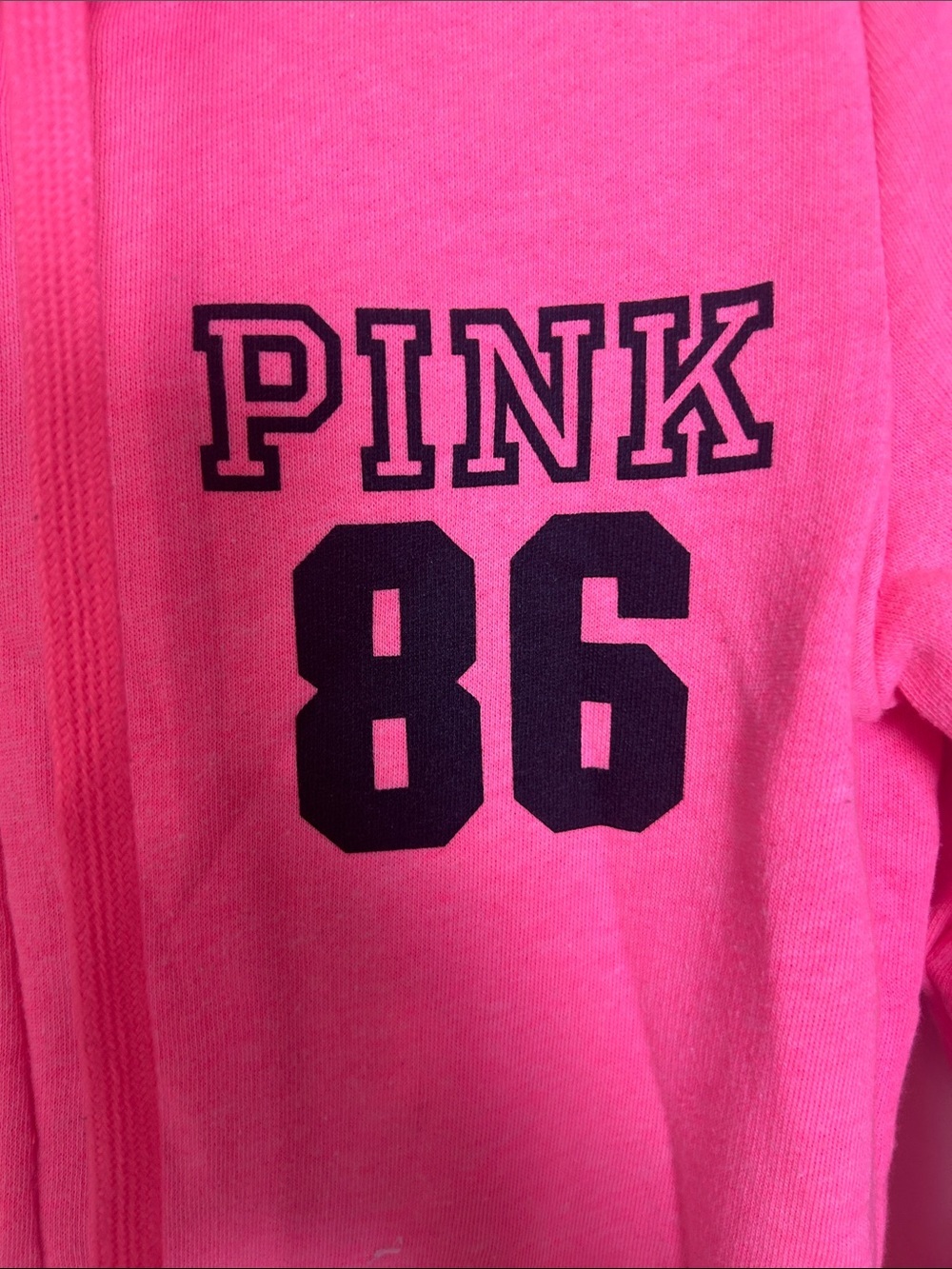 PINK Victoria's Secret Hot Pink Zip-Up Hoodie Size XS - Picture 3 of 5